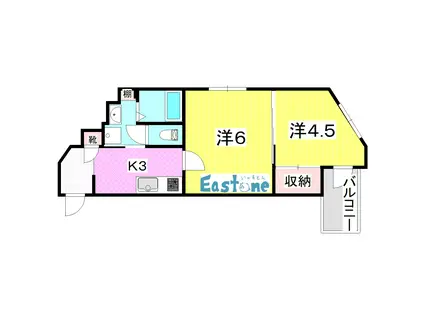 シャトーグレイス南鹿児島(2K/5階)の間取り写真
