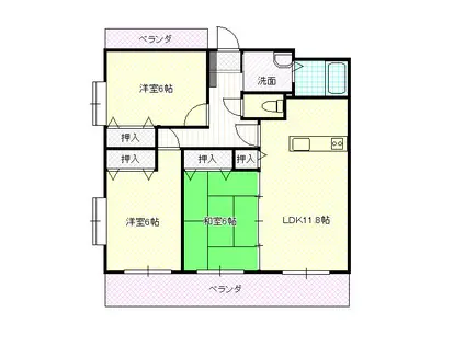 ジュライト(3LDK/3階)の間取り写真