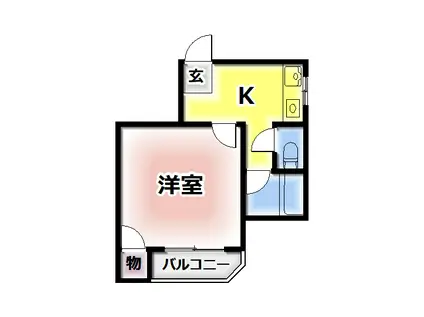 川辺ビル(1K/4階)の間取り写真