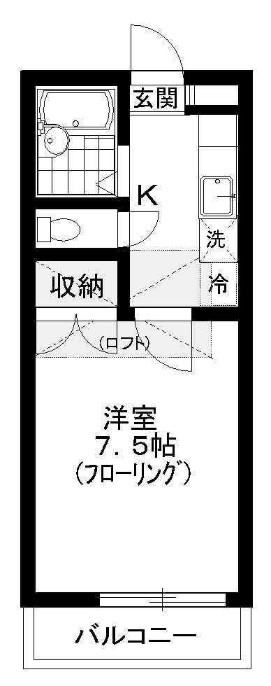 ラ・シャンブルクレールII(1K/1階)の間取り写真