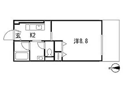 フローレンスココネ(1K/2階)の間取り写真