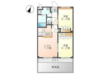 メゾン・ドリーム(2LDK/1階)の間取り写真