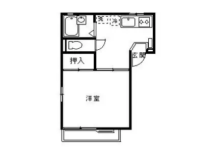 ハイツエスポワール(1K/1階)の間取り写真