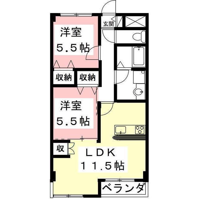 後藤ハイツ(2LDK/1階)の間取り写真