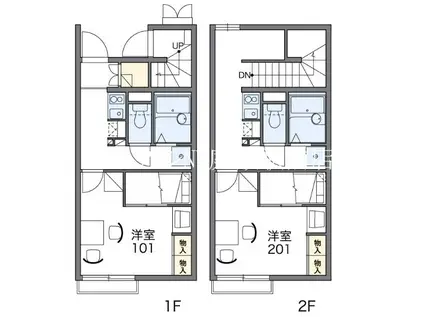 レオパレスさくらやIII(1K/1階)の間取り写真
