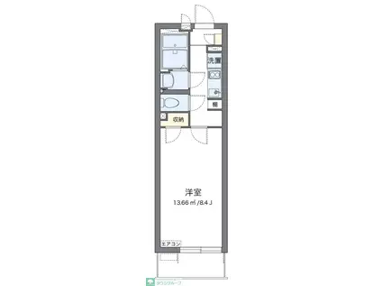 クレイノオリーブハウス ネオII(1K/2階)の間取り写真