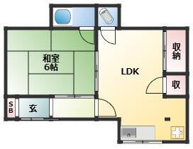 サクライアパート(1LDK/2階)の間取り写真