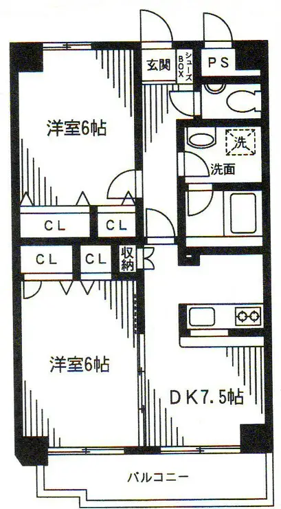パミール上池台弐番館 1階階 間取り