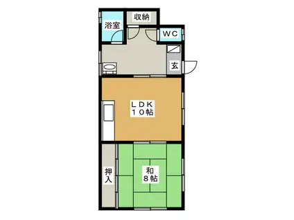 コーポ山内(1LDK/2階)の間取り写真