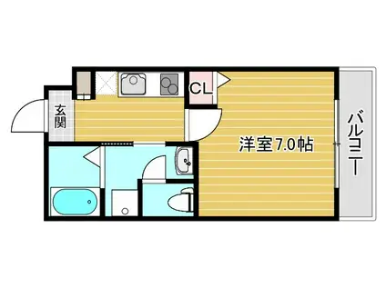 フローレンス魚崎北町II番館(1K/2階)の間取り写真