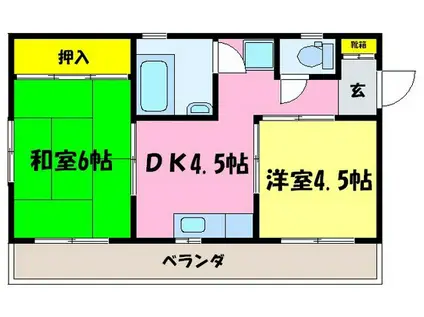 上田ビル(2DK/5階)の間取り写真