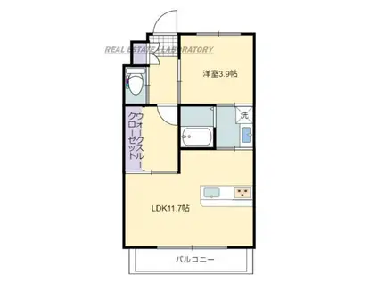 ラフィーナパレス宮崎東(1LDK/3階)の間取り写真