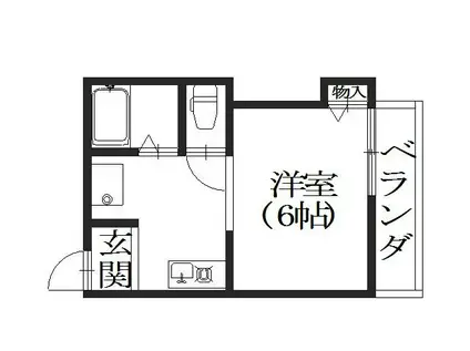 ローレルコート壱番館(1K/2階)の間取り写真
