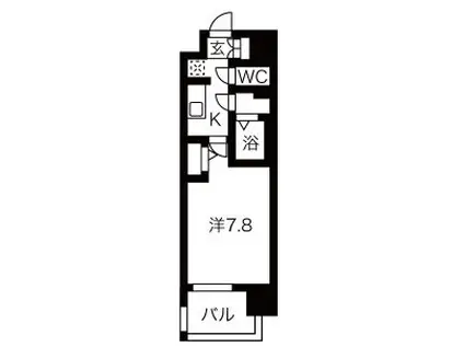 メイクスデザイン上前津(1K/3階)の間取り写真