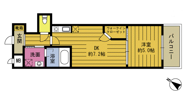 S-FORT大分岩田町(1DK/2階)の間取り写真