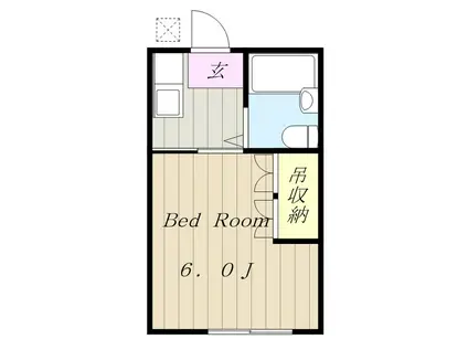 エンゼル西生田(1K/1階)の間取り写真