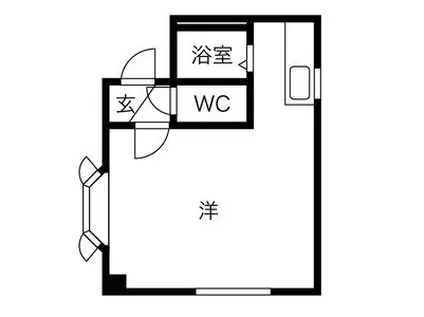 プリンスハイツII(1K/2階)の間取り写真