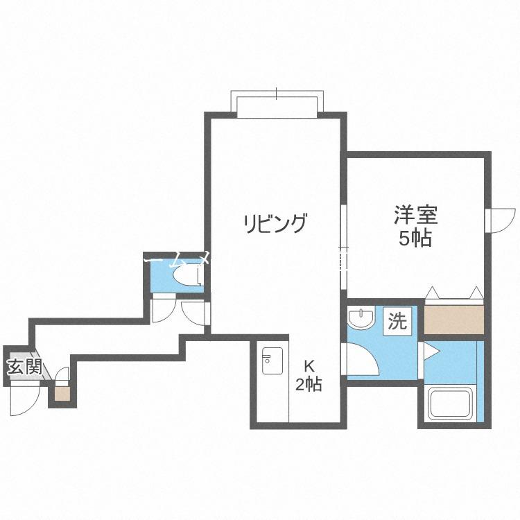 パシフィック・オーシャン(1LDK/2階)の間取り写真