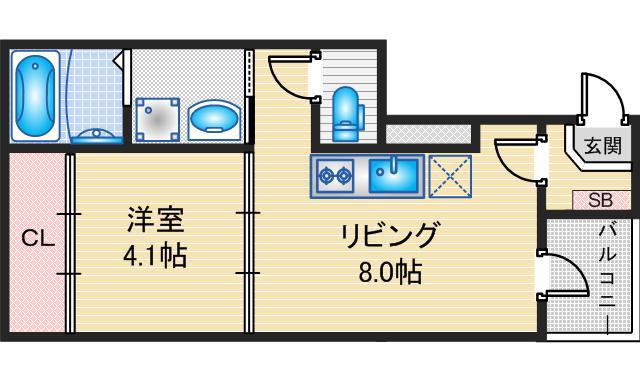 ハーモニーテラス鳴海町V(1LDK/3階)の間取り写真