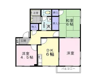 メイト北花田5棟(3DK/2階)の間取り写真