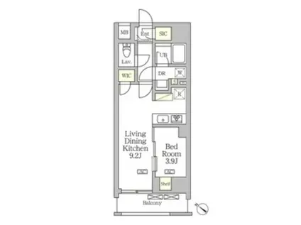 アジールコート松濤(1LDK/3階)の間取り写真