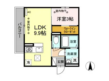 ナゴミエル/エミアス ナゴミエル(1LDK/1階)の間取り写真