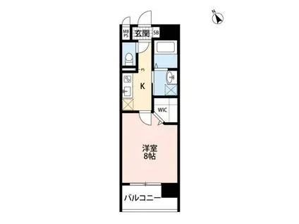 PRIME尾ノ上(1K/8階)の間取り写真