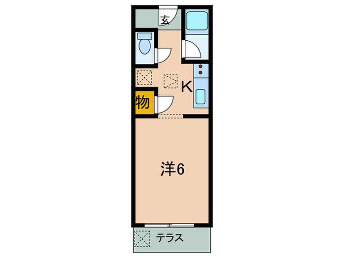 翆ハイツ(1K/1階)の間取り写真