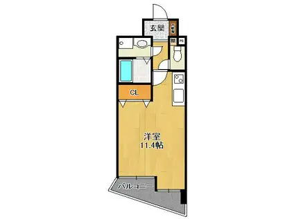 シオン中山(ワンルーム/4階)の間取り写真