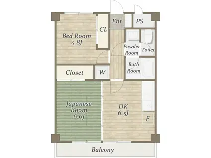 いずみ野ハイツ(2DK/4階)の間取り写真