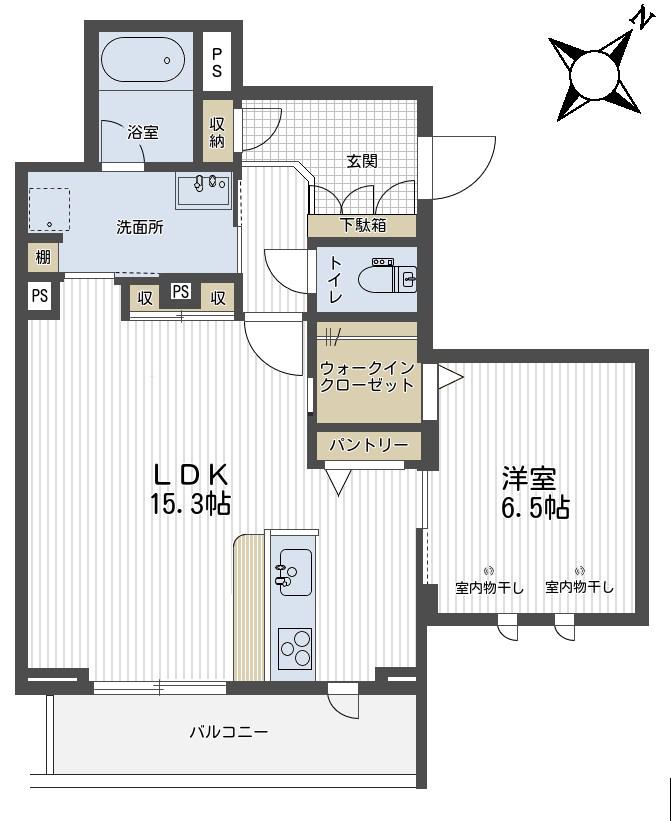 ル・ソレイユ・ルヴァン(1LDK/2階)の間取り写真