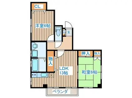MAISON DE MILLESIME(2LDK/2階)の間取り写真
