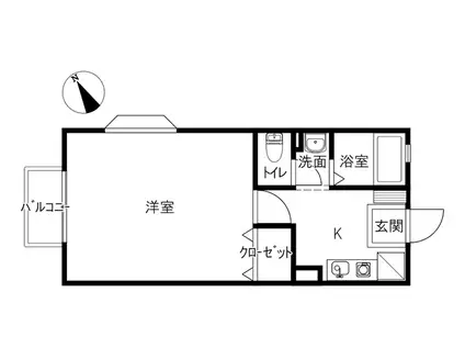 コートヴィレッジ(1K/2階)の間取り写真