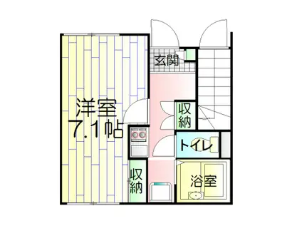 クレストハウスII(1K/1階)の間取り写真