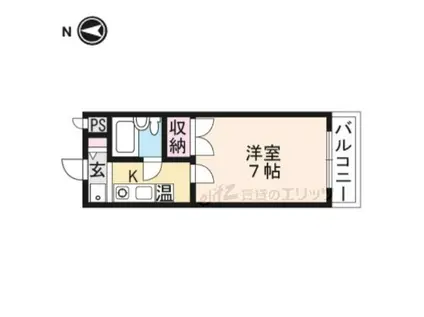 アラスカハウス(1K/3階)の間取り写真