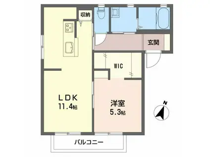 ユーロミニアム A(1LDK/1階)の間取り写真