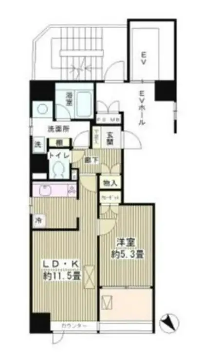 カルナ築地 5階階 間取り