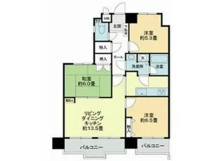 ダイアパレス東別院第2(3LDK/5階)の間取り写真