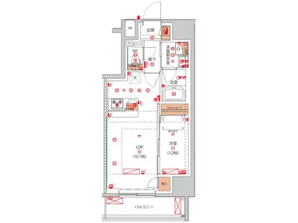 高島平THEGARDENレジデンス(1LDK/10階)の間取り写真