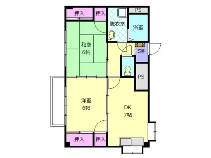 フォーサイト有田RENATUS(2LDK/2階)の間取り写真