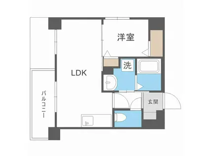 LIFEFIELD JR二日市駅前(1LDK/6階)の間取り写真