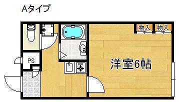 レオパレス樽井北(1K/2階)の間取り写真