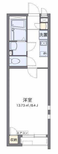 クレイノコート(1K/2階)の間取り写真