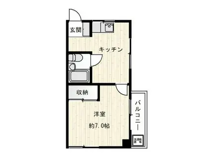 熊谷ビル(1K/4階)の間取り写真
