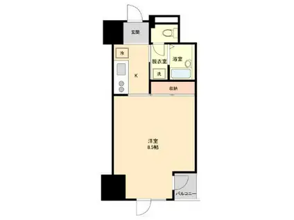 イーストン榴岡(1K/6階)の間取り写真