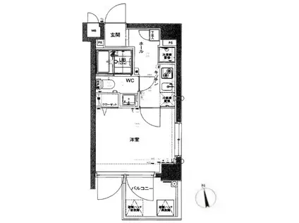 COLORS MINOWA(1K/4階)の間取り写真