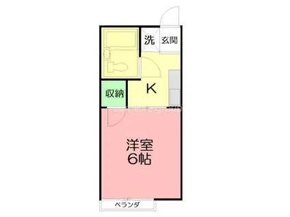 シティハイム エクセルV(1K/1階)の間取り写真