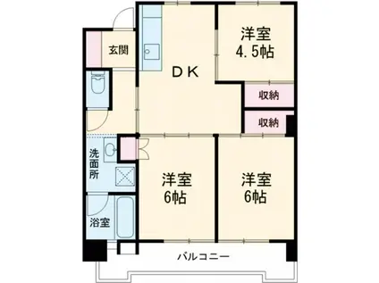 鹿島マンション(3DK/5階)の間取り写真