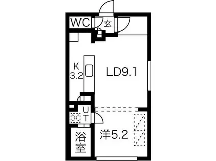 M-STAGE北9条(1LDK/4階)の間取り写真
