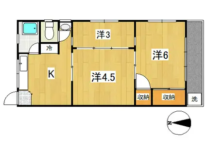 星川マンション(2K/2階)の間取り写真